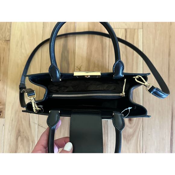 Kate Spade KB707 Reegan Medium Smooth Leather Satchel Crossbody in Black - Picture 3 of 11